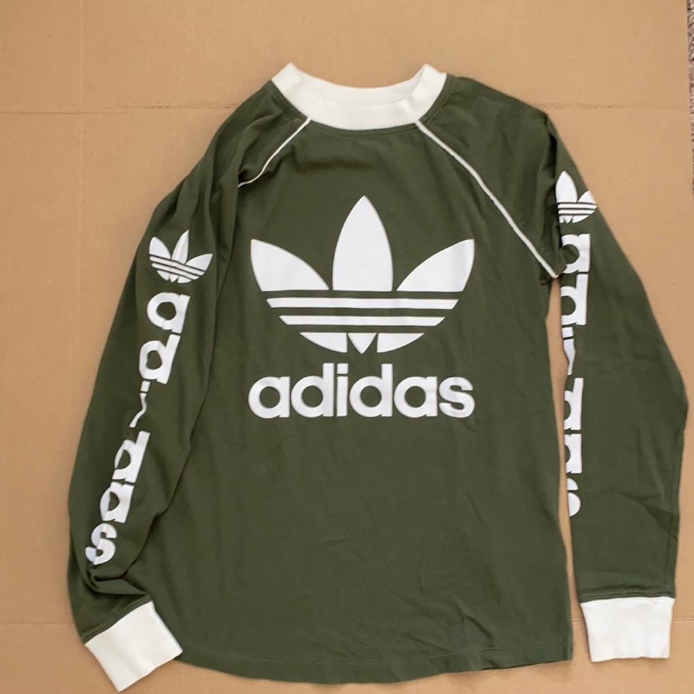 Adidas Original olive green long sleeve shirt, da